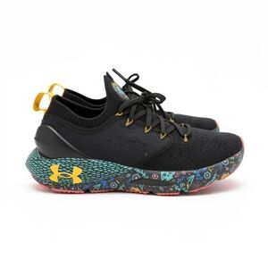 Under Armour Kids' Black Sneakers with Yellow Logo and Colorful Sole